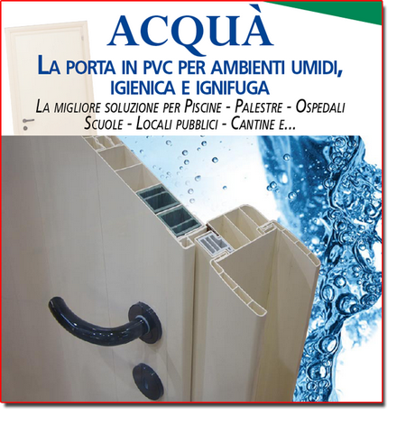 Porta in PVC per ambienti umidi: igienica, idrorepellente, ignifuga e su misura.