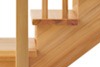 Scala con doppia struttura laterale in legno di larice spazzolato con gradini e ringhiera in legno. Modello Mike.